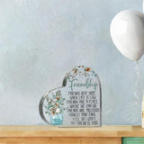 Maxbell Acrylic Plaque Heart Shaped Decorative Sign Transparent Appreciation Message