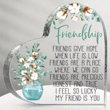 Maxbell Acrylic Plaque Heart Shaped Decorative Sign Transparent Appreciation Message