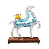 Maxbell Horse Statue Creative Resin Decorative Figurine for Shelf Entrance Fireplace Blue