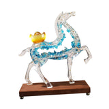 Maxbell Horse Statue Creative Resin Decorative Figurine for Shelf Entrance Fireplace Blue