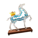 Maxbell Horse Statue Creative Resin Decorative Figurine for Shelf Entrance Fireplace Blue