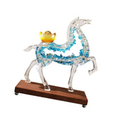 Maxbell Horse Statue Creative Resin Decorative Figurine for Shelf Entrance Fireplace Blue