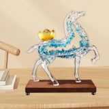 Maxbell Horse Statue Creative Resin Decorative Figurine for Shelf Entrance Fireplace Blue