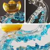 Maxbell Horse Statue Creative Resin Decorative Figurine for Shelf Entrance Fireplace Blue