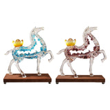 Maxbell Horse Statue Creative Resin Decorative Figurine for Shelf Entrance Fireplace Blue