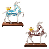 Maxbell Horse Statue Creative Resin Decorative Figurine for Shelf Entrance Fireplace Blue