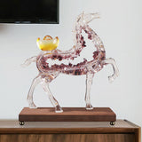 Maxbell Horse Statue Creative Resin Decorative Figurine for Shelf Entrance Fireplace Purple