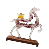 Maxbell Horse Statue Creative Resin Decorative Figurine for Shelf Entrance Fireplace Purple