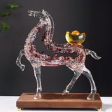 Maxbell Horse Statue Creative Resin Decorative Figurine for Shelf Entrance Fireplace Purple