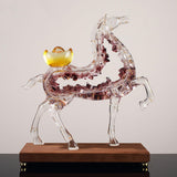 Maxbell Horse Statue Creative Resin Decorative Figurine for Shelf Entrance Fireplace Purple