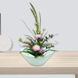 Maxbell Floral Holder Frog Container Flower Arrangement for Gift Counter Living Room Light Blue