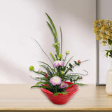 Maxbell Floral Holder Frog Container Flower Arrangement for Gift Counter Living Room Red