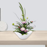 Maxbell Floral Holder Frog Container Flower Arrangement for Gift Counter Living Room White