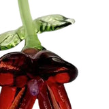 Maxbell Mini Glass Flower Creative Floral Figurine for Women Girls Mother's Day Room Red
