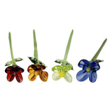 Maxbell Mini Glass Flower Creative Floral Figurine for Women Girls Mother's Day Room Red