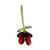Maxbell Mini Glass Flower Creative Floral Figurine for Women Girls Mother's Day Room Red