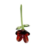 Maxbell Mini Glass Flower Creative Floral Figurine for Women Girls Mother's Day Room Red