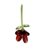 Maxbell Mini Glass Flower Creative Floral Figurine for Women Girls Mother's Day Room Red