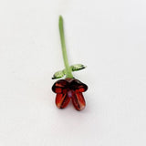 Maxbell Mini Glass Flower Creative Floral Figurine for Women Girls Mother's Day Room Red