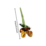 Maxbell Mini Glass Flower Creative Floral Figurine for Women Girls Mother's Day Room Yellow