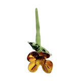 Maxbell Mini Glass Flower Creative Floral Figurine for Women Girls Mother's Day Room Yellow