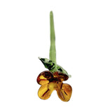 Maxbell Mini Glass Flower Creative Floral Figurine for Women Girls Mother's Day Room Yellow