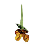 Maxbell Mini Glass Flower Creative Floral Figurine for Women Girls Mother's Day Room Yellow