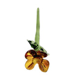 Maxbell Mini Glass Flower Creative Floral Figurine for Women Girls Mother's Day Room Yellow