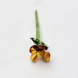 Maxbell Mini Glass Flower Creative Floral Figurine for Women Girls Mother's Day Room Yellow