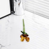 Maxbell Mini Glass Flower Creative Floral Figurine for Women Girls Mother's Day Room Yellow