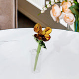 Maxbell Mini Glass Flower Creative Floral Figurine for Women Girls Mother's Day Room Yellow