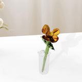 Maxbell Mini Glass Flower Creative Floral Figurine for Women Girls Mother's Day Room Yellow