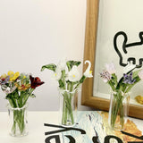 Maxbell Mini Glass Flower Creative Floral Figurine for Women Girls Mother's Day Room Green
