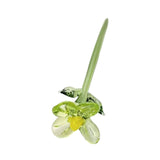 Maxbell Mini Glass Flower Creative Floral Figurine for Women Girls Mother's Day Room Green