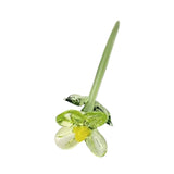 Maxbell Mini Glass Flower Creative Floral Figurine for Women Girls Mother's Day Room Green
