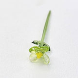 Maxbell Mini Glass Flower Creative Floral Figurine for Women Girls Mother's Day Room Green