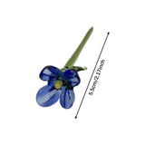 Maxbell Mini Glass Flower Creative Floral Figurine for Women Girls Mother's Day Room Deep Blue