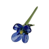 Maxbell Mini Glass Flower Creative Floral Figurine for Women Girls Mother's Day Room Deep Blue