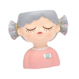 Maxbell Girl Flower Pot Decors Indoor Plants Resin Statue for Office Kitchen Desktop Pink Clothes