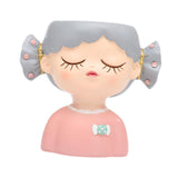 Maxbell Girl Flower Pot Decors Indoor Plants Resin Statue for Office Kitchen Desktop Pink Clothes