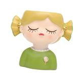 Maxbell Girl Flower Pot Decors Indoor Plants Resin Statue for Office Kitchen Desktop Green Clothes