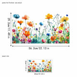 Maxbell Glass Sticker Multi-color Flower Window Cling for Restaurant Festival Office