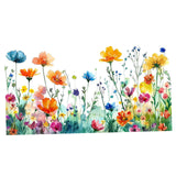 Maxbell Glass Sticker Multi-color Flower Window Cling for Restaurant Festival Office