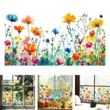 Maxbell Glass Sticker Multi-color Flower Window Cling for Restaurant Festival Office