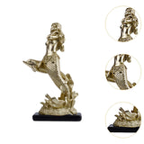 Maxbell Mermaid Statue Creative Delicate Tabletop Ornament for Office Bookshelf Home