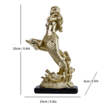 Maxbell Mermaid Statue Creative Delicate Tabletop Ornament for Office Bookshelf Home