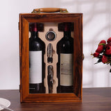 Maxbell Double Wine Bottle Carrier Wine Presentation Case for DIY Craft Holiday Gift