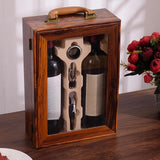 Maxbell Double Wine Bottle Carrier Wine Presentation Case for DIY Craft Holiday Gift