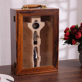 Maxbell Double Wine Bottle Carrier Wine Presentation Case for DIY Craft Holiday Gift
