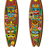 Maxbell 4 Pieces Wooden Surfboard Artwork Wall Decor for Farmhouse Room Party